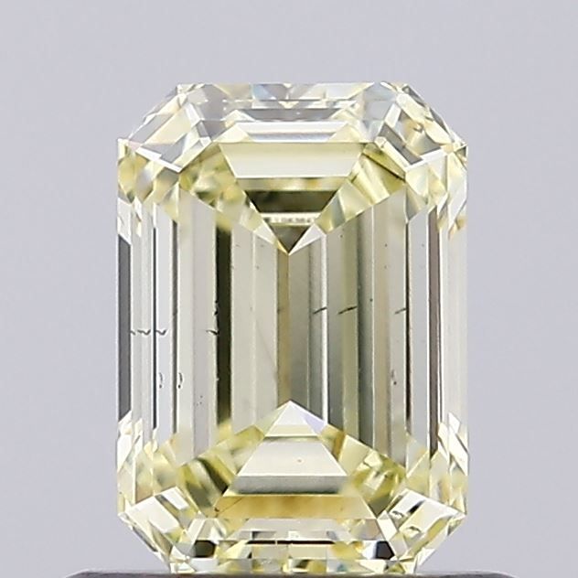Lab-Grown Emerald Diamond - 0.77 Carats, Fancy Yellow Color, VS2 Clarity - Certified by IGI - Report Number: LG636479245