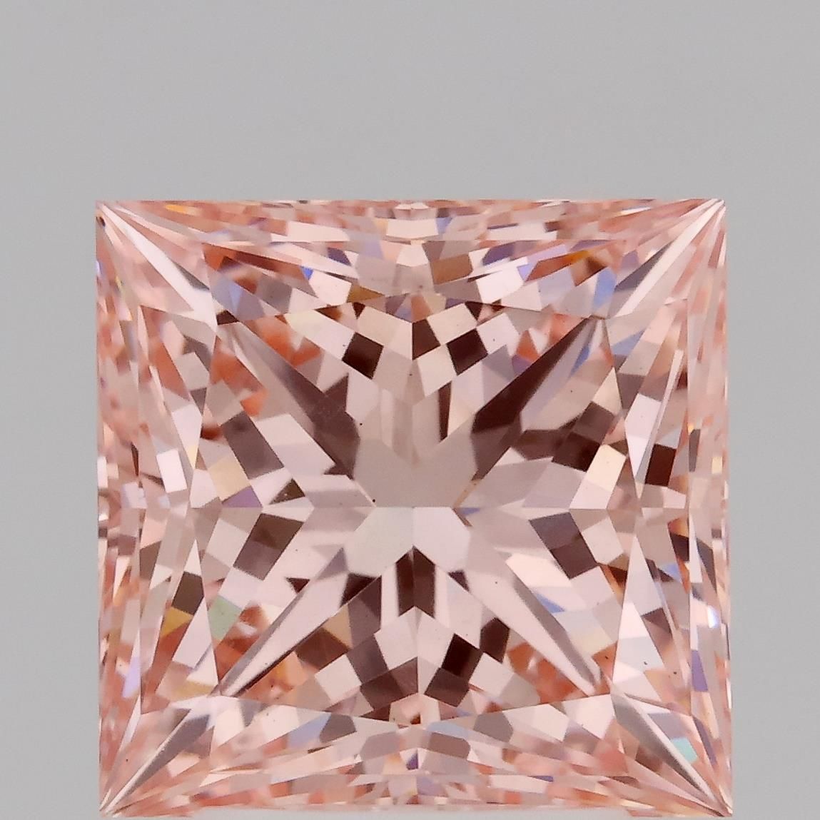 Lab-Grown Princess Diamond - 3.65 Carats, Fancy Intense Pink Color, VS1 Clarity - Certified by IGI - Report Number: LG685530822