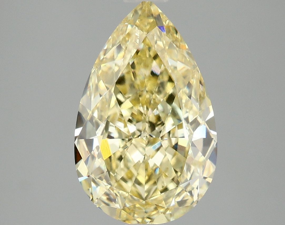 Lab-Grown Pear Diamond - 3.1 Carats, Fancy Intense Yellow Color, VVS2 Clarity - Certified by IGI - Report Number: LG692518947