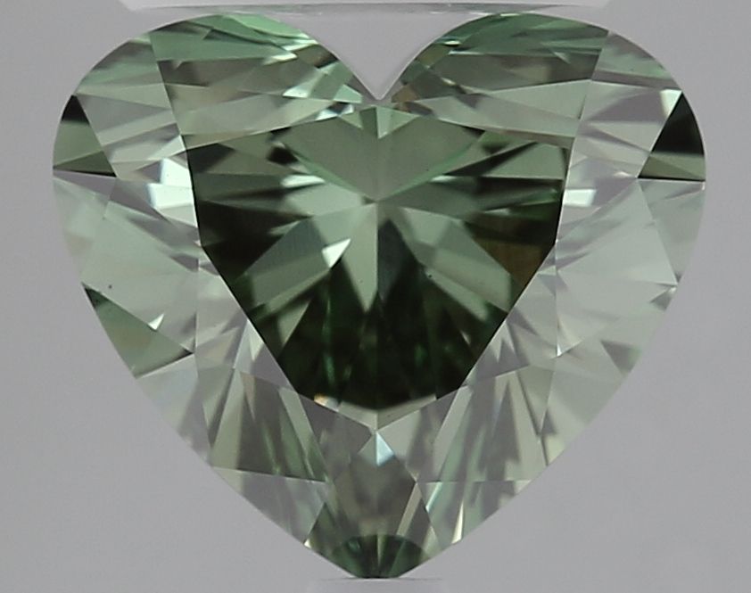 Lab-Grown Heart Diamond - 3.01 Carats, Fancy Vivid Green Color, VS1 Clarity - Certified by IGI - Report Number: LG639446719