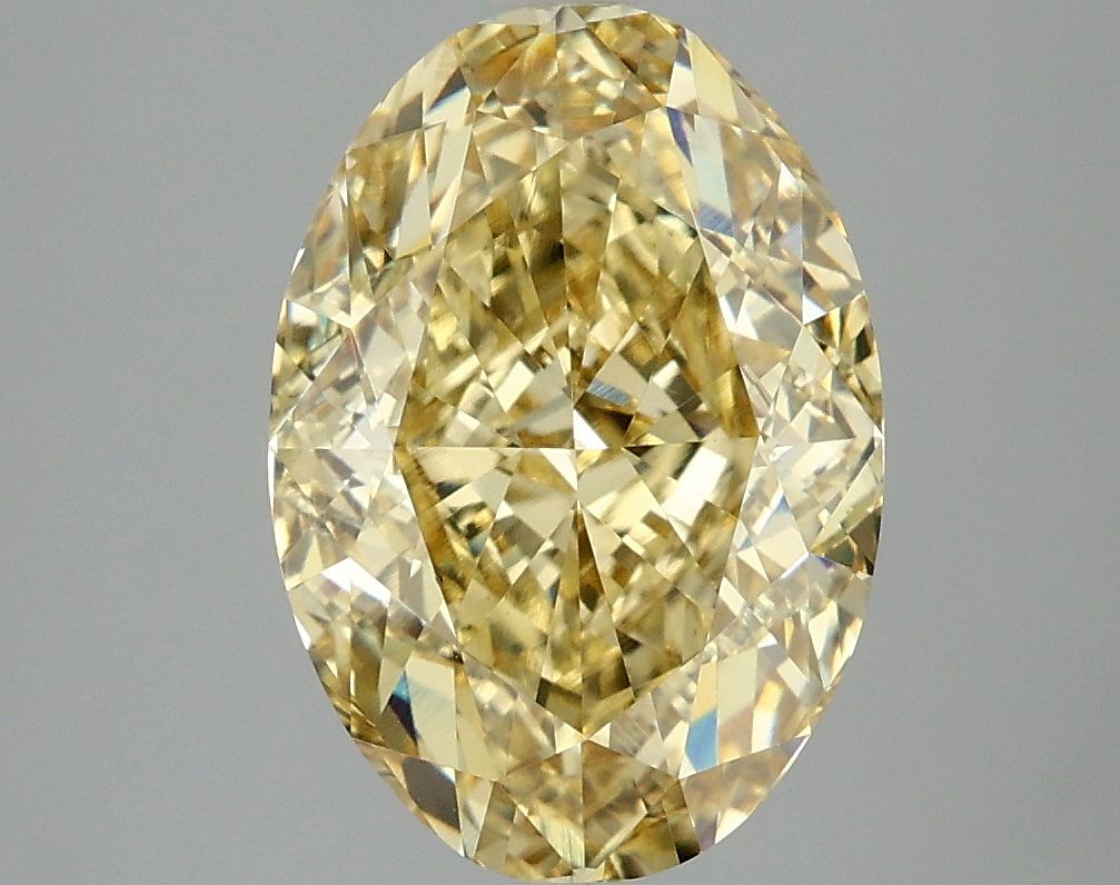Lab-Grown Oval Diamond - 4.1 Carats, Fancy Intense Yellow Color, VVS2 Clarity - Certified by IGI - Report Number: LG658479926