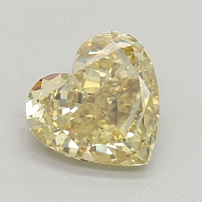 Lab-Grown Heart Diamond - 1.27 Carats, Fancy Yellow Color, VS2 Clarity - Certified by IGI - Report Number: LG595381712