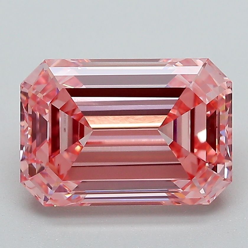 Lab-Grown Emerald Diamond - 3.49 Carats, Fancy Intense Pink Color, VS1 Clarity - Certified by IGI - Report Number: LG621406262