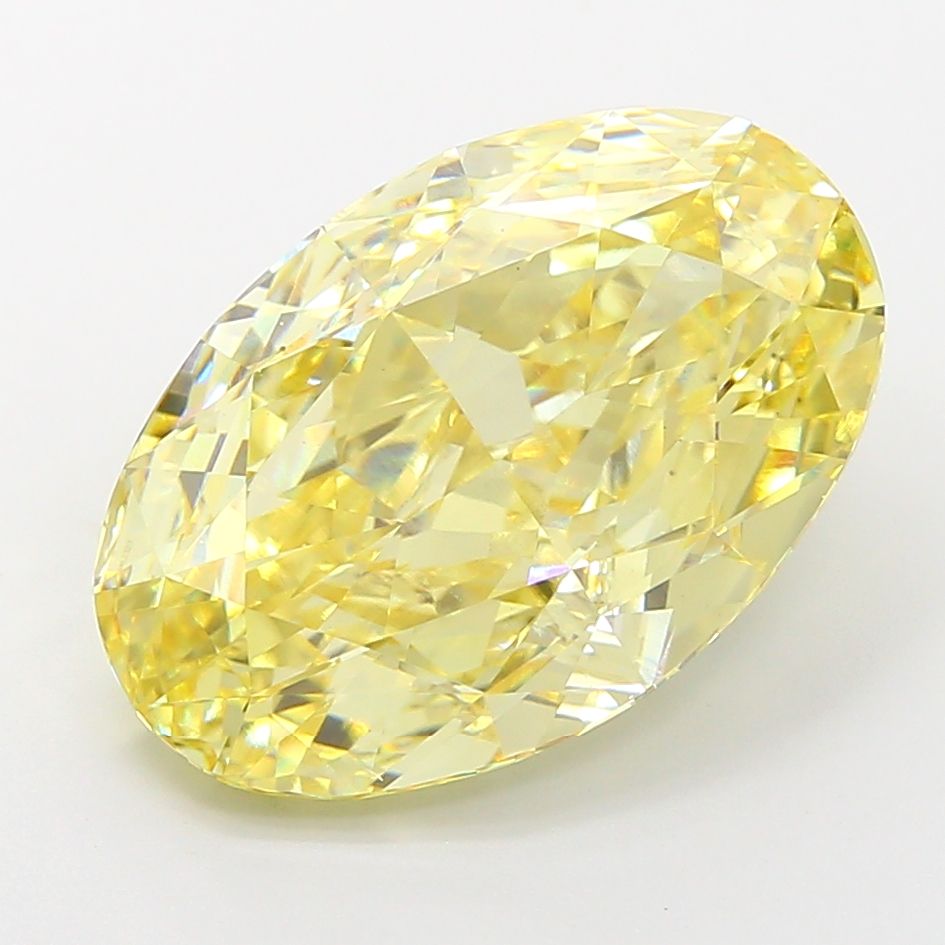 Lab-Grown Oval Diamond - 8.89 Carats, Fancy Intense Yellow Color, VS1 Clarity - Certified by IGI - Report Number: LG654462327