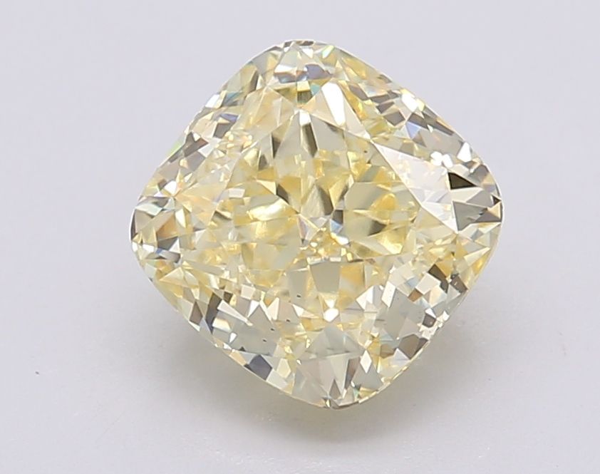 Lab-Grown Cushion Diamond - 2.52 Carats, Fancy Intense Yellow Color, VS2 Clarity - Certified by IGI - Report Number: LG607396498