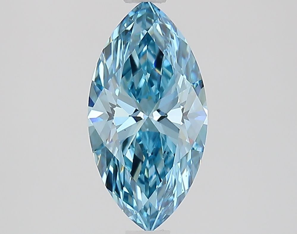 Lab-Grown Marquise Diamond - 1.52 Carats, Fancy Vivid Blue Color, VS1 Clarity - Certified by IGI - Report Number: LG647484157
