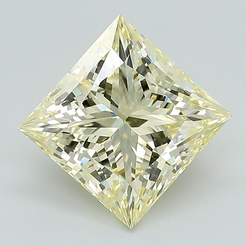 Lab-Grown Princess Diamond - 2.51 Carats, Fancy Yellow Color, VVS2 Clarity - Certified by IGI - Report Number: LG631421108