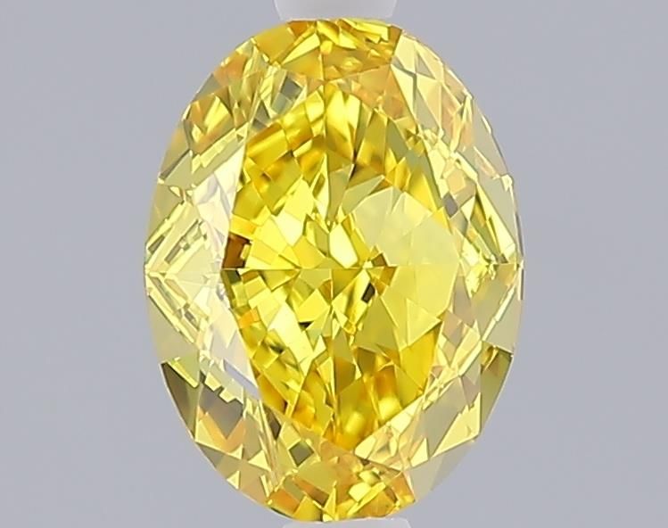 Lab-Grown Oval Diamond - 1.5 Carats, Fancy Vivid Yellow Color, VS1 Clarity - Certified by IGI - Report Number: LG643411299
