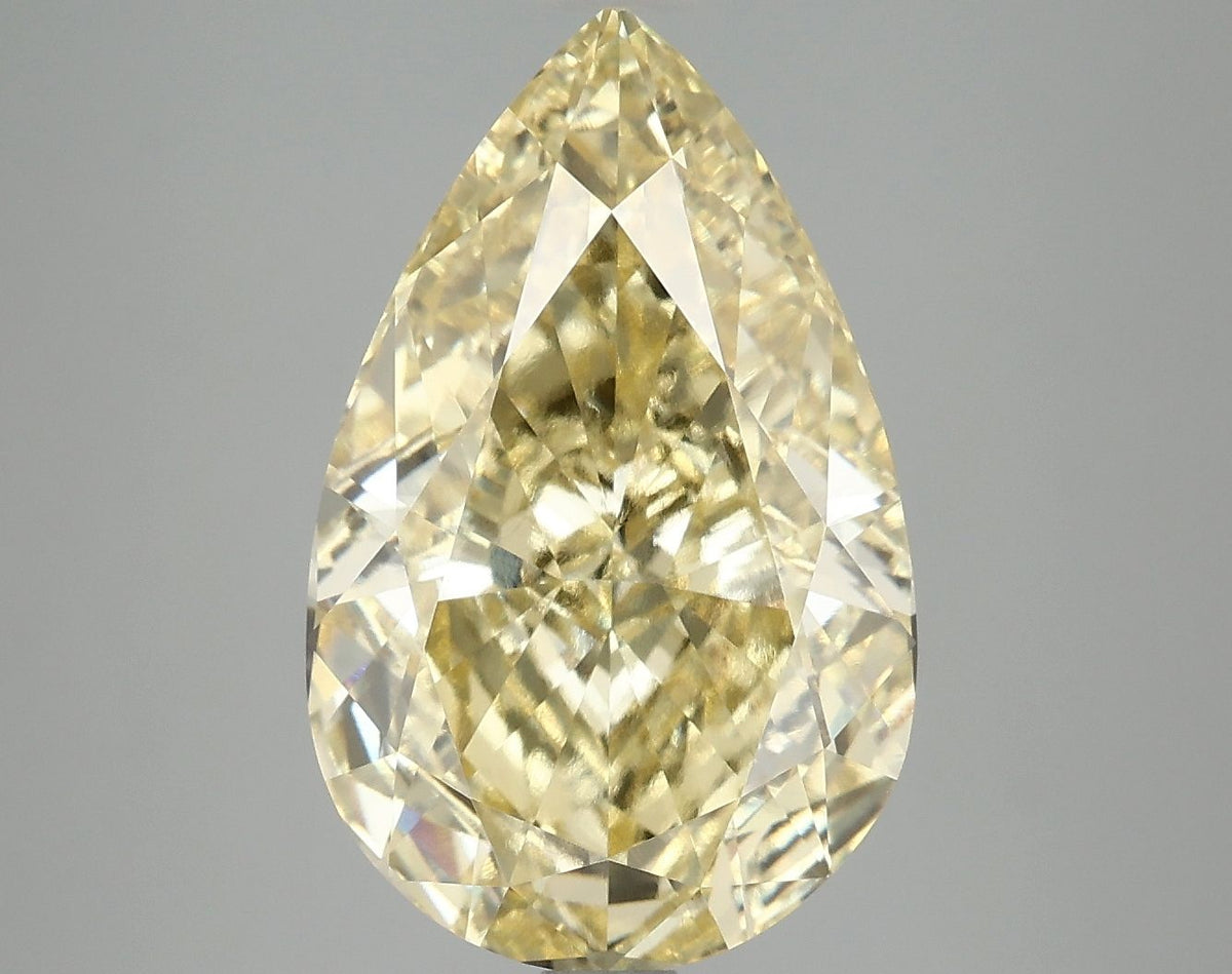 Lab-Grown Pear Diamond - 6.19 Carats, Fancy Vivid Yellow Color, VS1 Clarity - Certified by IGI - Report Number: LG692503872