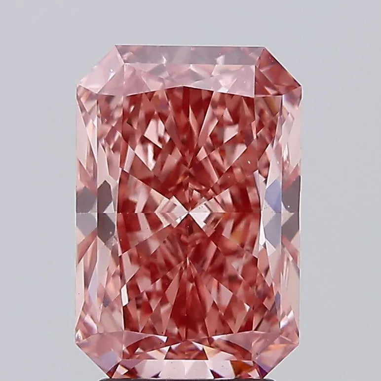 3,38 ct strahlender, im Labor gezüchteter Diamant (Farbe: Fancy Vivid Brownish Pink, Reinheit: VS1, IGI-zertifiziert)