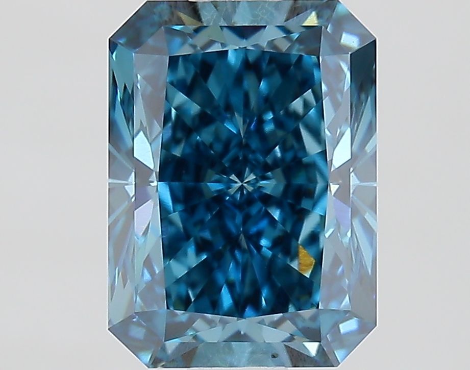 Lab-Grown Radiant Diamond - 1.6 Carats, Fancy Vivid Blue Color, VS1 Clarity - Certified by IGI - Report Number: LG685556886