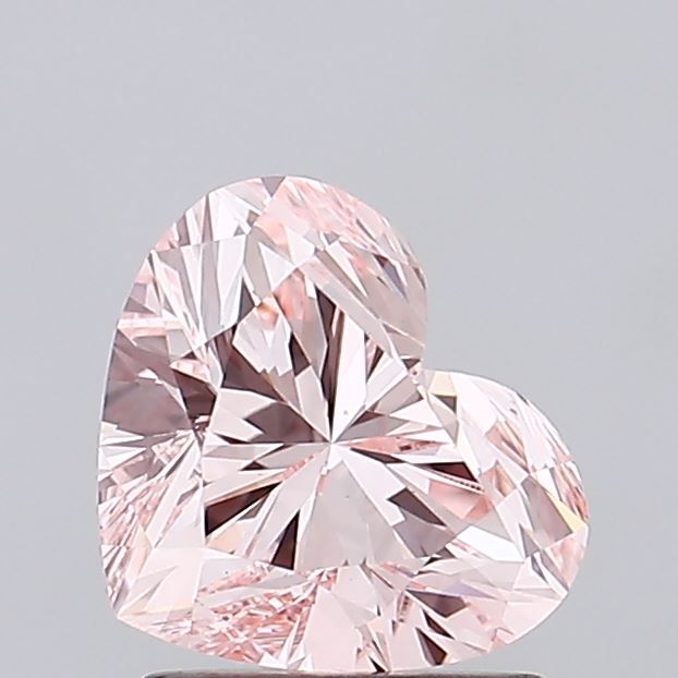 Lab-Grown Heart Diamond - 1.51 Carats, Fancy Intense Pink Color, VS1 Clarity - Certified by IGI - Report Number: LG655424223