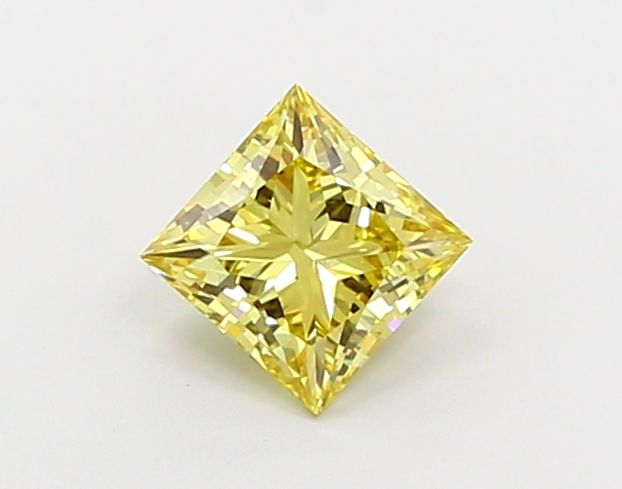 Lab-Grown Princess Diamond - 1.03 Carats, Fancy Intense Yellow Color, VS2 Clarity - Certified by IGI - Report Number: LG686502619