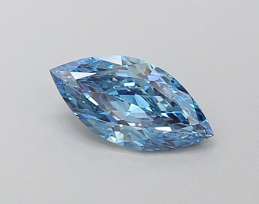 Lab-Grown Marquise Diamond - 1.02 Carats, Fancy Vivid Blue Color, VVS2 Clarity - Certified by IGI - Report Number: LG651438611