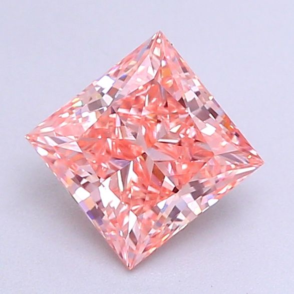Lab-Grown Princess Diamond - 1.31 Carats, Fancy Intense Pink Color, VS1 Clarity - Certified by IGI - Report Number: LG644432211