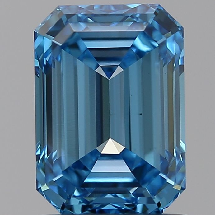 Lab-Grown Emerald Diamond - 1.59 Carats, Fancy Intense Blue Color, VS1 Clarity - Certified by IGI - Report Number: LG557221427