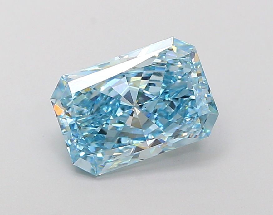 Lab-Grown Radiant Diamond - 2.5 Carats, Fancy Vivid Blue Color, VS2 Clarity - Certified by IGI - Report Number: LG685586150
