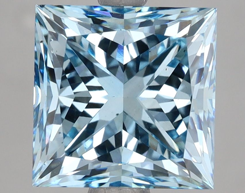 Lab-Grown Princess Diamond - 4.52 Carats, Fancy Vivid Blue Color, VS2 Clarity - Certified by IGI - Report Number: LG655414697