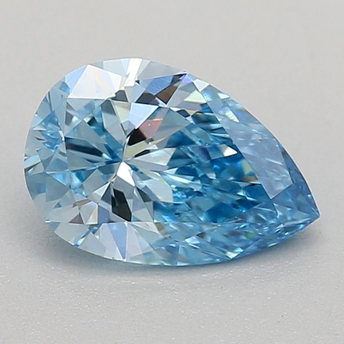 Lab-Grown Pear Diamond - 0.56 Carats, Fancy Vivid Blue Color, VS1 Clarity - Certified by IGI - Report Number: LG626435880