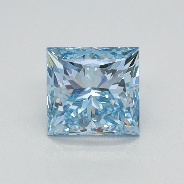 Lab-Grown Princess Diamond - 0.72 Carats, Fancy Intense Blue Color, VS1 Clarity - Certified by IGI - Report Number: LG626424593