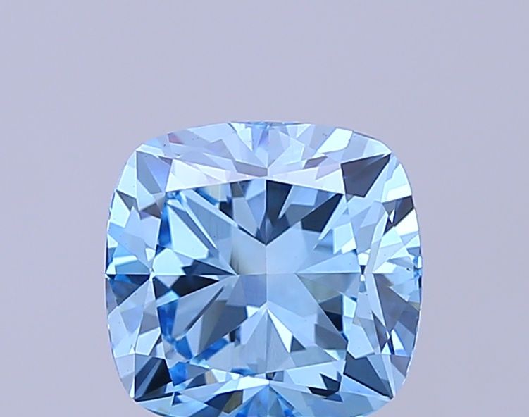 Lab-Grown Cushion Diamond - 2.5 Carats, Fancy Vivid Blue Color, VS1 Clarity - Certified by IGI - Report Number: LG685586070