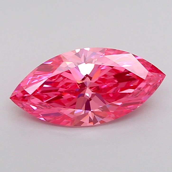 Lab-Grown Marquise Diamond - 0.96 Carats, Fancy Vivid Pink Color, VVS2 Clarity - Certified by IGI - Report Number: LG600381074