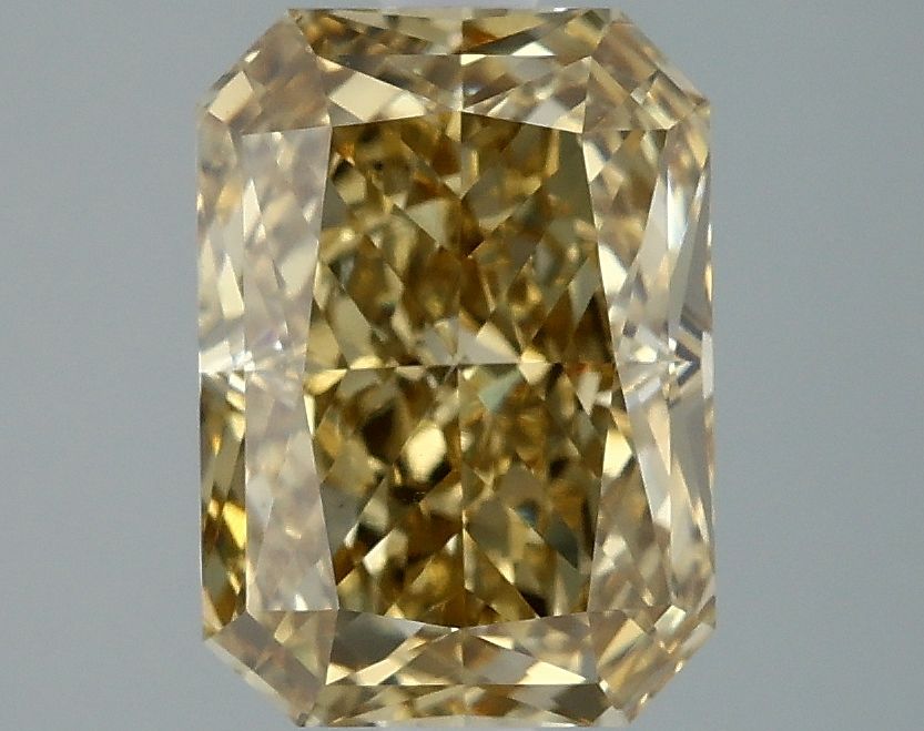 Lab-Grown Radiant Diamond - 2.99 Carats, Fancy Intense Gray Yellow Color, VS1 Clarity - Certified by IGI - Report Number: LG647478039