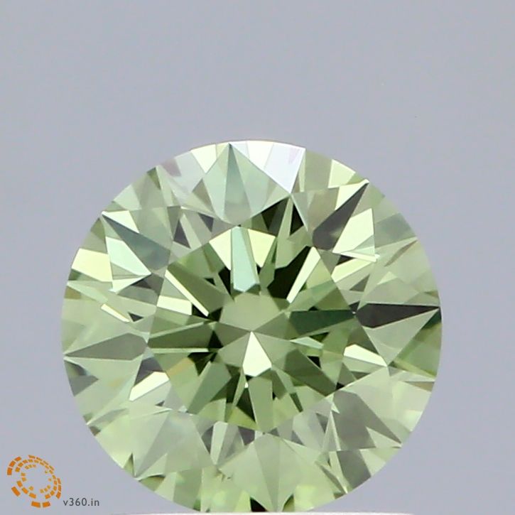 Lab-Grown Round Diamond - 0.96 Carats, Fancy Vivid Green Color, VVS2 Clarity - Certified by IGI - Report Number: LG660457609