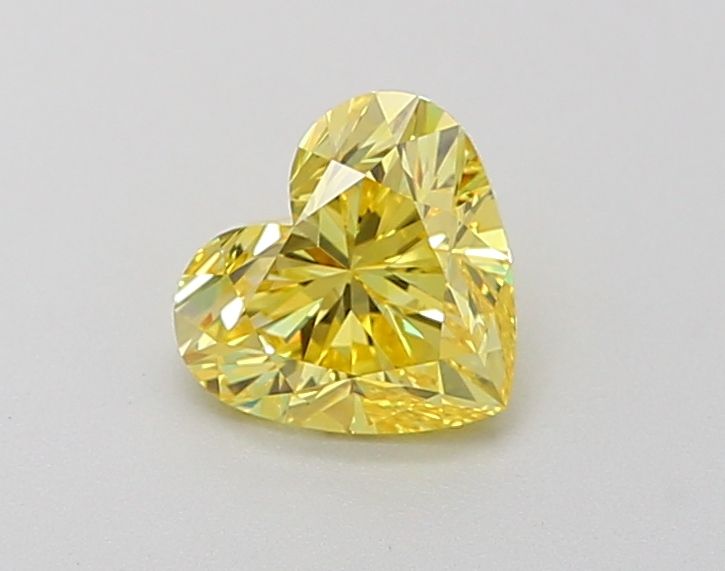 Lab-Grown Heart Diamond - 0.82 Carats, Fancy Vivid Yellow Color, VVS2 Clarity - Certified by IGI - Report Number: LG618408506