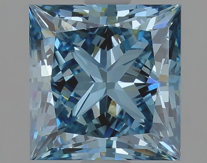 Lab-Grown Princess Diamond - 2.42 Carats, Fancy Vivid Blue Color, VVS2 Clarity - Certified by IGI - Report Number: LG627467829