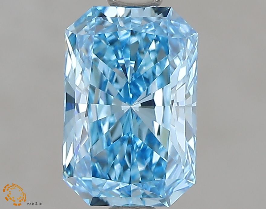Lab-Grown Radiant Diamond - 1.02 Carats, Fancy Vivid Blue Color, VS1 Clarity - Certified by IGI - Report Number: LG671444102