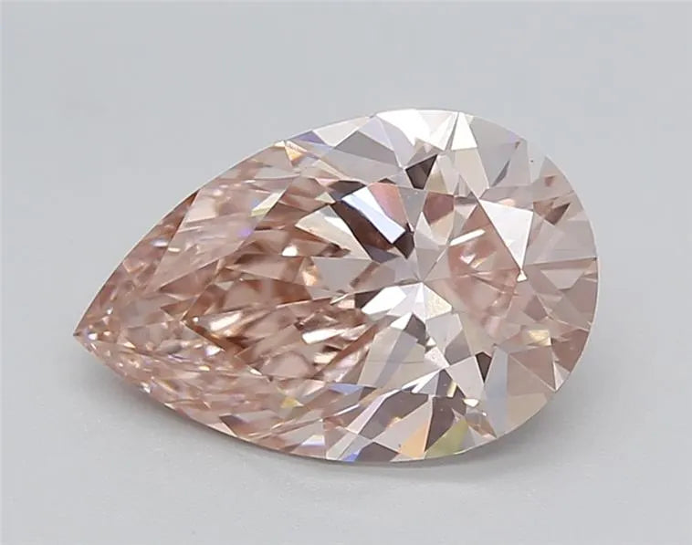 Diamant de laboratoire taille poire de 2,05 ct (couleur : rose brun fantaisie, pureté : VS1, taille : GD, certifié IGI)