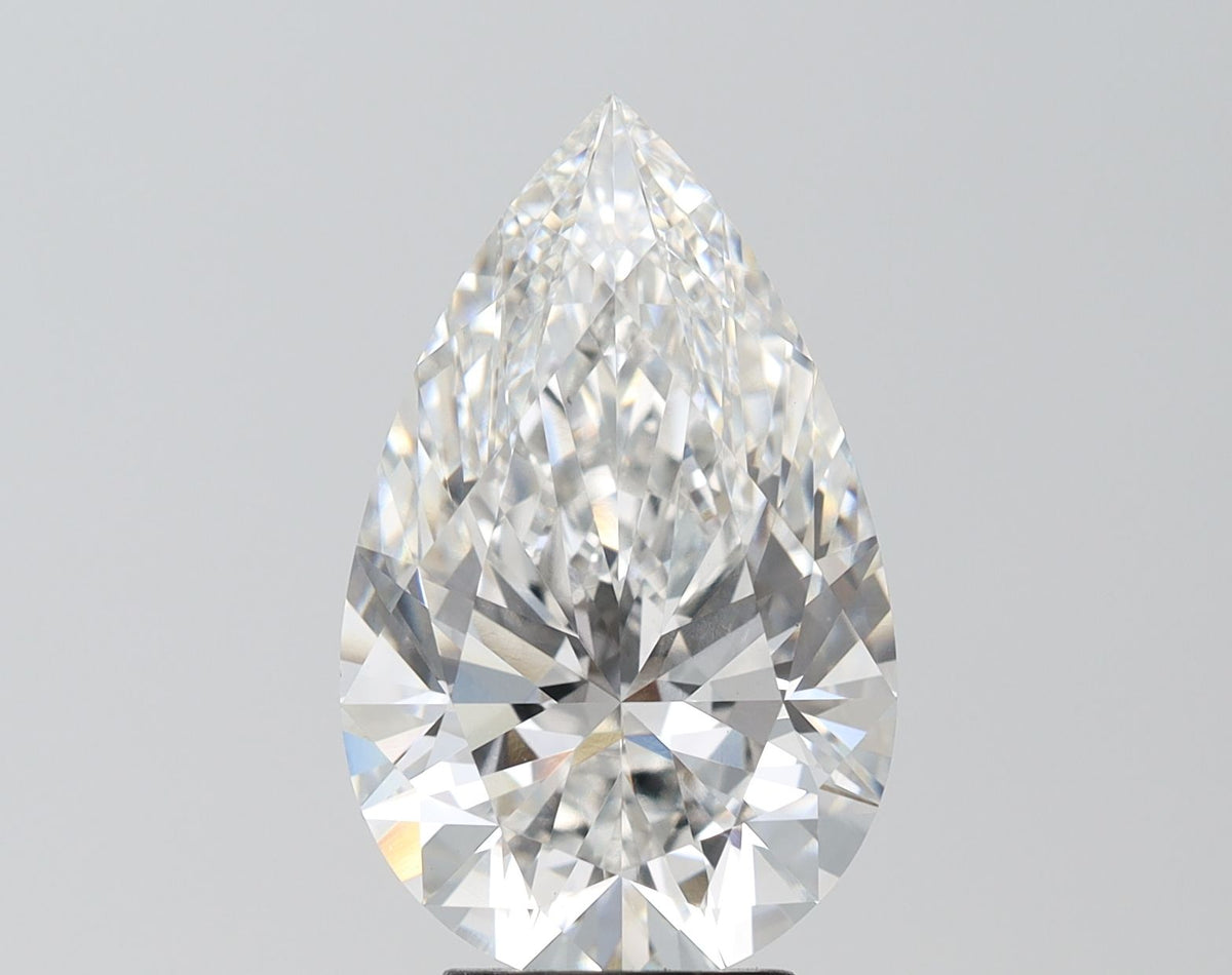 Lab-Grown Pear Diamond - 6.16 Carats, F Color, VVS2 Clarity - Certified by IGI - Report Number: LG605377455