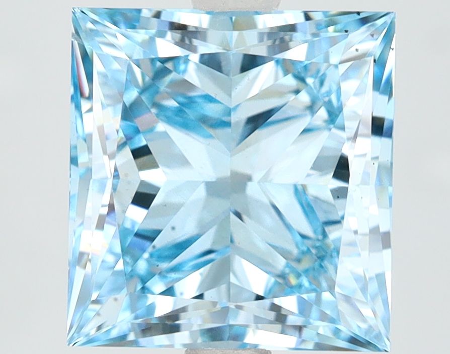 Lab-Grown Princess Diamond - 4.02 Carats, Fancy Vivid Blue Color, VS2 Clarity - Certified by IGI - Report Number: LG620493575