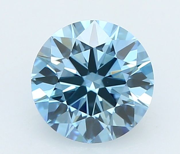 Lab-Grown Round Diamond - 0.45 Carats, Fancy Vivid Blue Color, VVS2 Clarity - Certified by IGI - Report Number: LG663402303