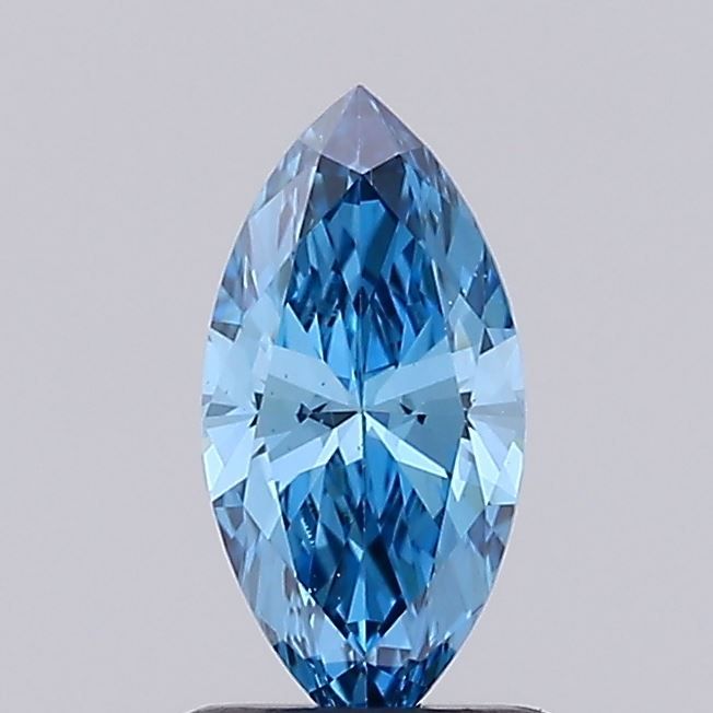 Lab-Grown Marquise Diamond - 0.54 Carats, Fancy Vivid Blue Color, VS1 Clarity - Certified by IGI - Report Number: LG684512162