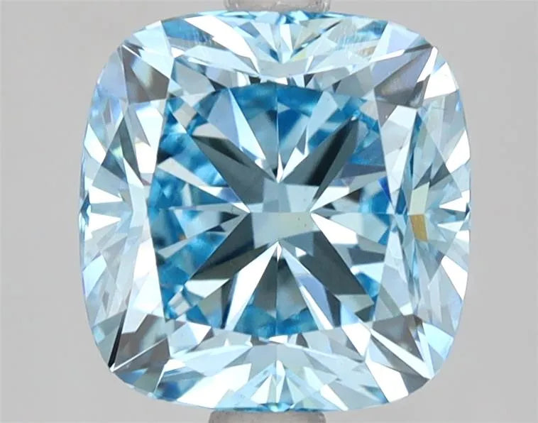 Diamant de laboratoire taille coussin brillant de 3,08 ct (couleur bleu fantaisie, pureté VS1, taille GD, certifié IGI)