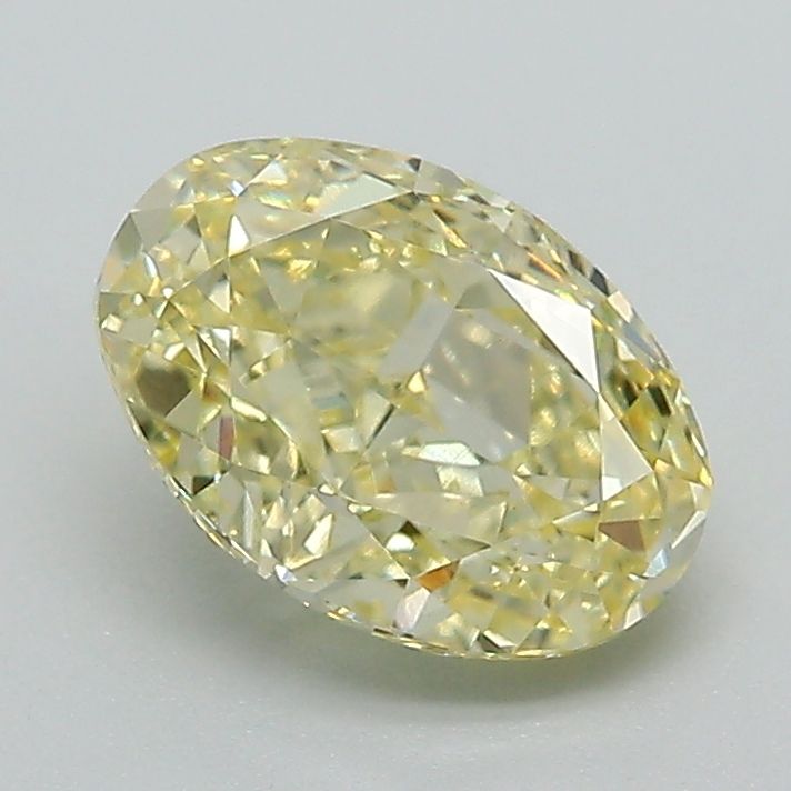 Lab-Grown Oval Diamond - 1.51 Carats, Fancy Yellow Color, VVS2 Clarity - Certified by IGI - Report Number: LG645407471