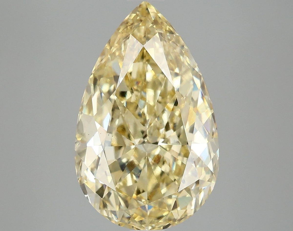 Lab-Grown Pear Diamond - 5.02 Carats, Fancy Intense Yellow Color, VS2 Clarity - Certified by IGI - Report Number: LG674554638