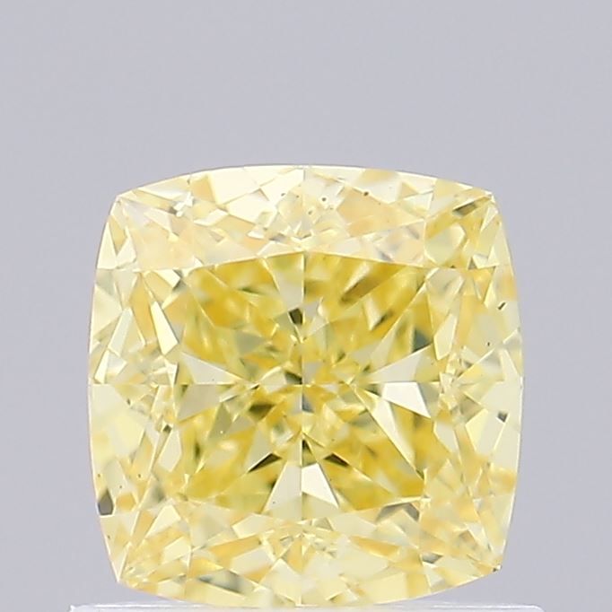 Lab-Grown Cushion Diamond - 0.82 Carats, Fancy Yellow Color, VS1 Clarity - Certified by IGI - Report Number: LG581310222