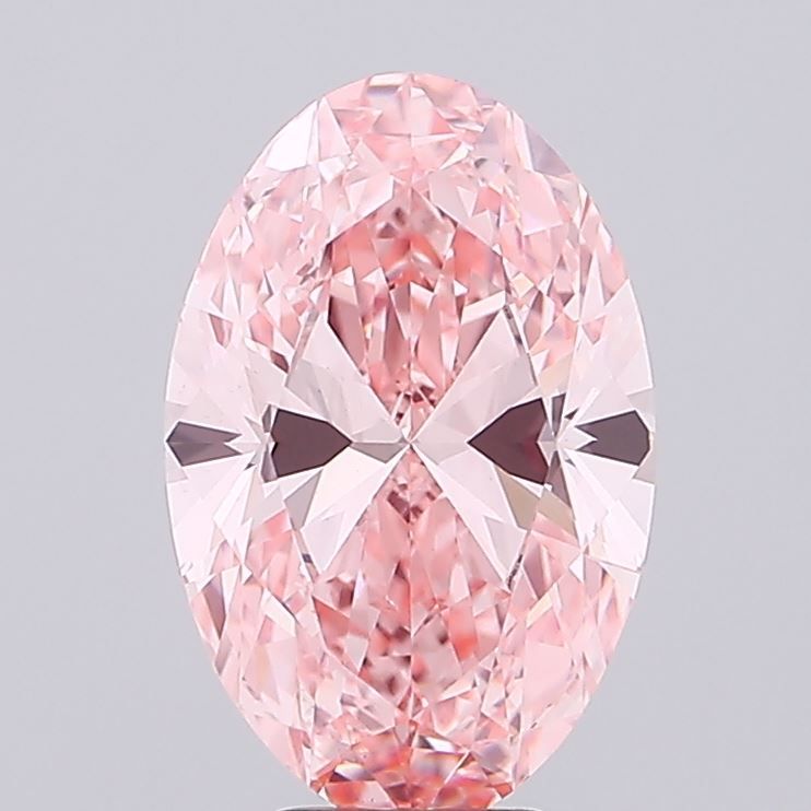 Lab-Grown Oval Diamond - 6.07 Carats, Fancy Vivid Pink Color, VVS2 Clarity - Certified by IGI - Report Number: LG689507536