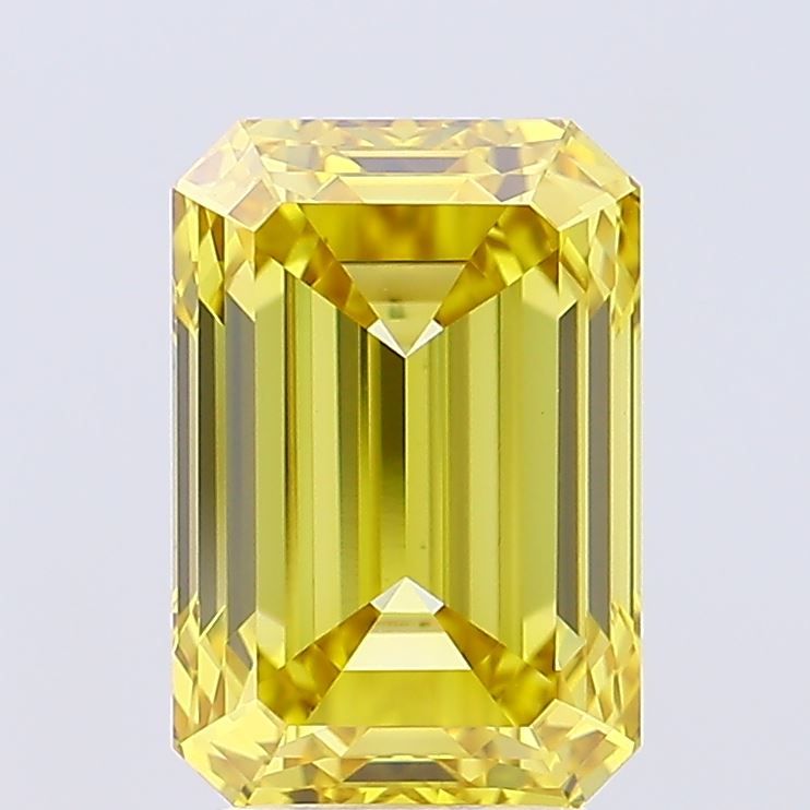 Lab-Grown Emerald Diamond - 4.02 Carats, Fancy Intense Yellow Color, VVS2 Clarity - Certified by IGI - Report Number: LG655442128
