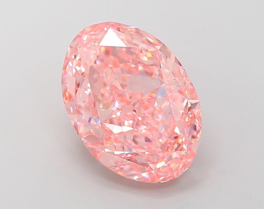 Lab-Grown Oval Diamond - 8.63 Carats, Fancy Vivid Pink Color, VVS2 Clarity - Certified by IGI - Report Number: LG691589392