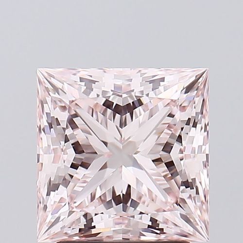 Lab-Grown Princess Diamond - 2.55 Carats, Fancy Pink Color, VVS2 Clarity - Certified by IGI - Report Number: LG603357411