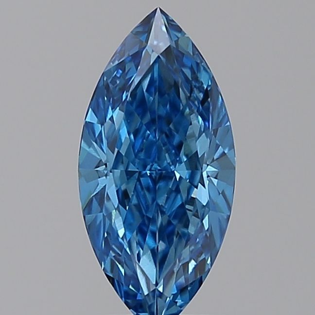 Lab-Grown Marquise Diamond - 1.14 Carats, Fancy Vivid Blue Color, VS1 Clarity - Certified by IGI - Report Number: LG625498063