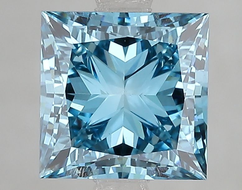 Lab-Grown Princess Diamond - 3.03 Carats, Fancy Vivid Blue Color, VVS2 Clarity - Certified by IGI - Report Number: LG666432302