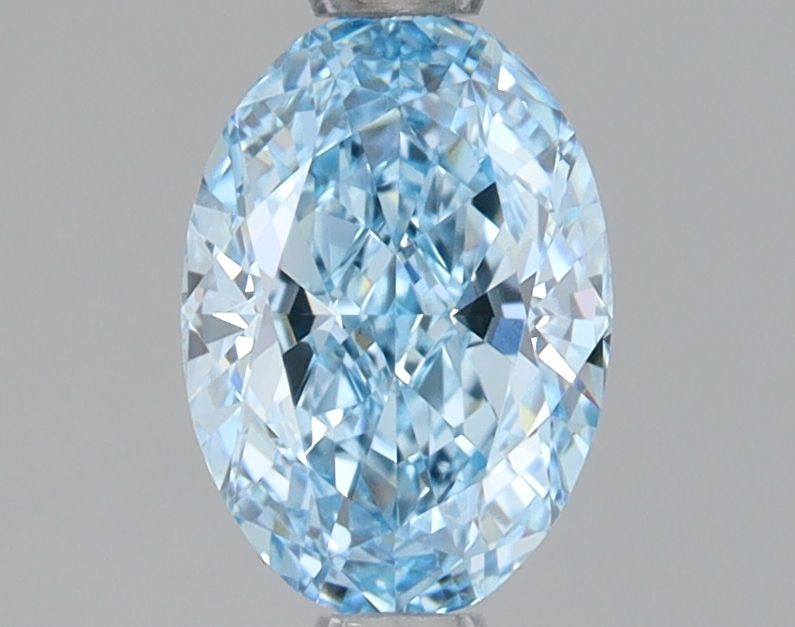 Lab-Grown Oval Diamond - 1.06 Carats, Fancy Vivid Blue Color, VVS2 Clarity - Certified by IGI - Report Number: LG683516301