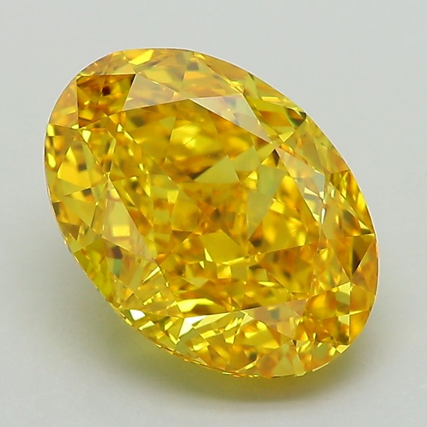 Lab-Grown Oval Diamond - 3.6 Carats, Fancy Vivid Yellow Color, VVS1 Clarity - Certified by IGI - Report Number: LG584355805