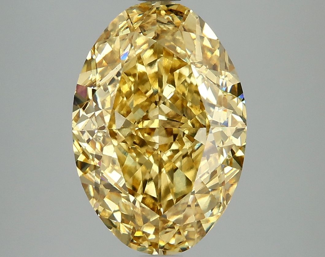 Lab-Grown Oval Diamond - 4.85 Carats, Fancy Vivid Yellow Color, VS2 Clarity - Certified by IGI - Report Number: LG660418544