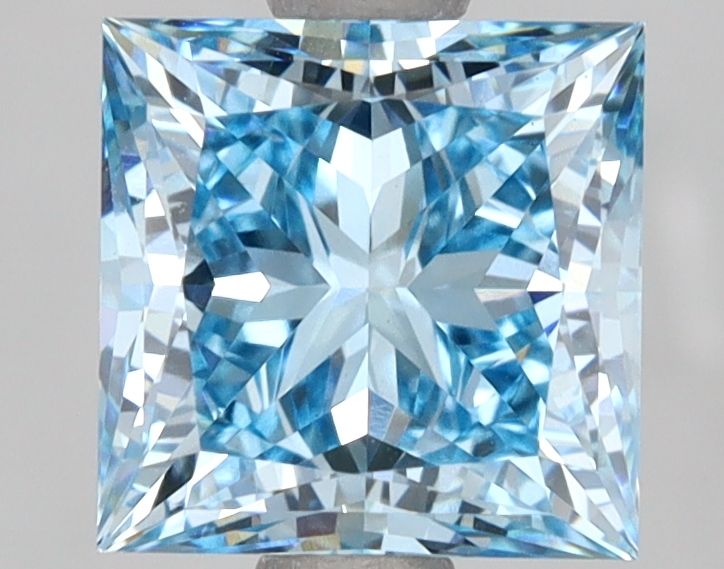 Lab-Grown Princess Diamond - 2.55 Carats, Fancy Vivid Blue Color, VVS2 Clarity - Certified by IGI - Report Number: LG649426527